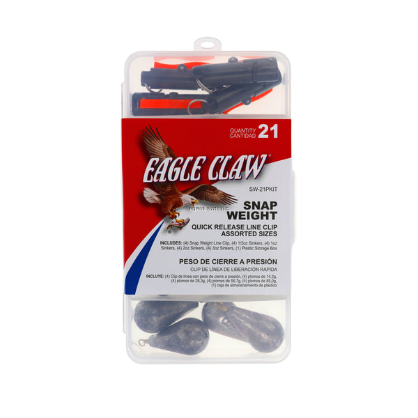 Eagle Claw Snap Weight Set with Quick Release Line Clip