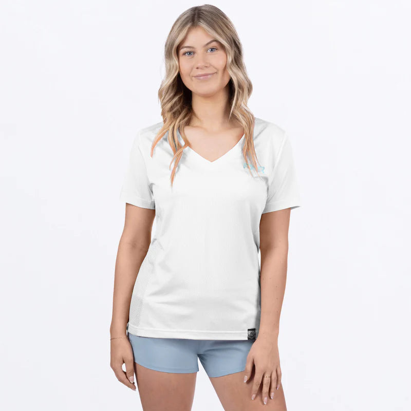 FXR Womens Rush Air UPF V-Neck T-Shirt