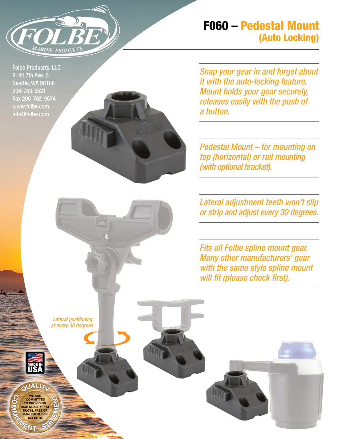 Folbe Advantage Pedestal Black Mount