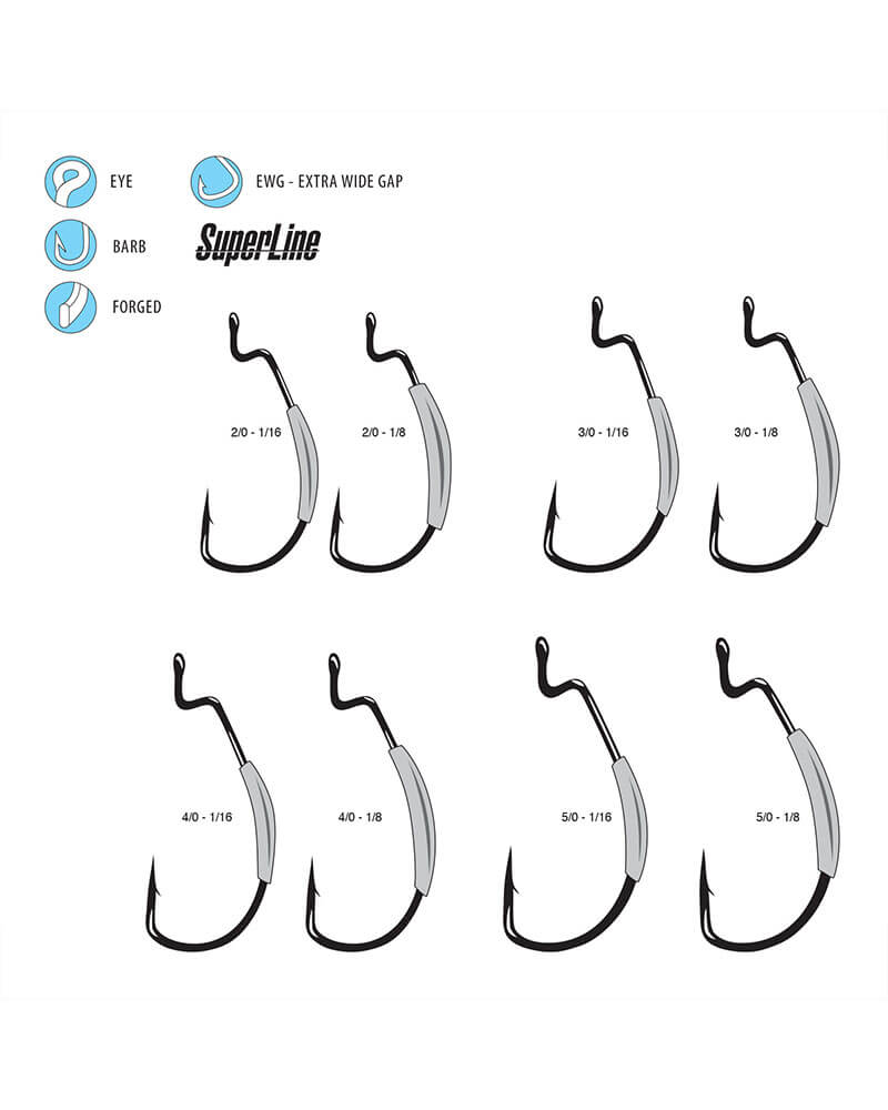 Gamakatsu Superline Weighted Worm Hooks