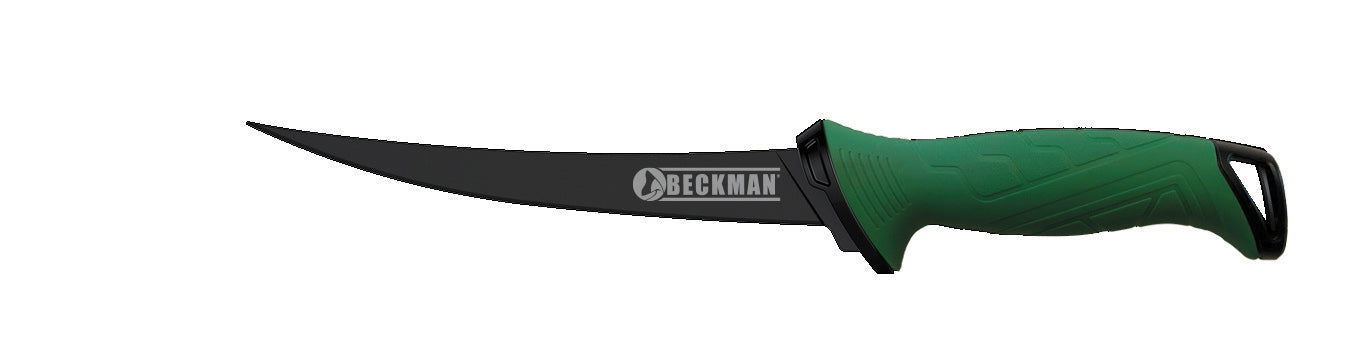 Beckman 7" Fillet Knife with Sheath Green Handle