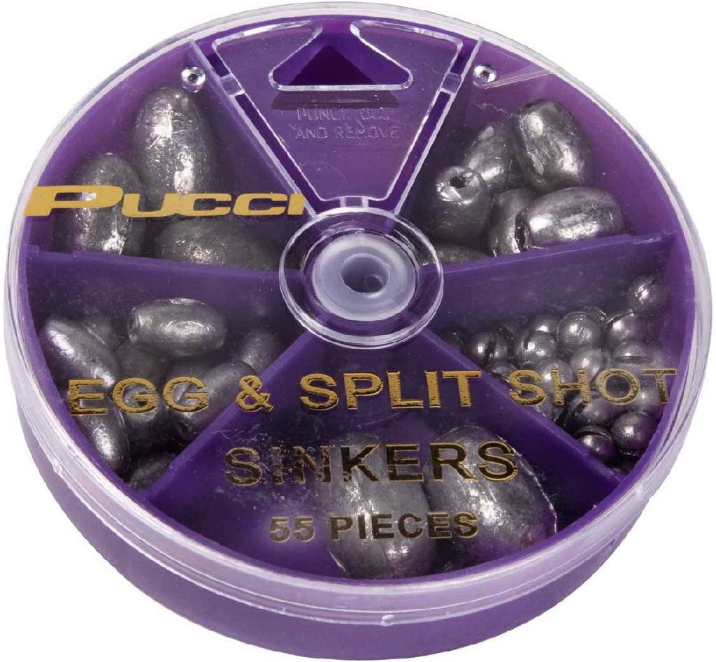 Pucci Split Shot & Egg Sinker Selector 55pcs