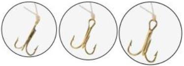 Pucci Gold Snelled Treble Hooks 3-Pack