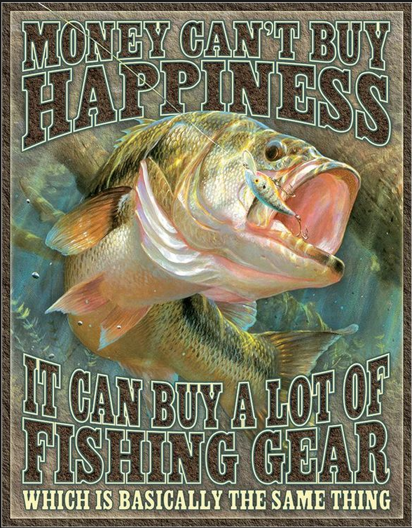 Fishing Happiness Metal Sign
