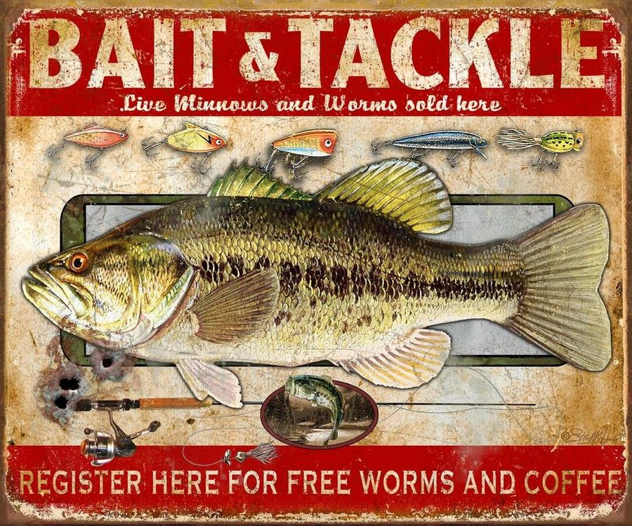 Bait & Tackle Metal Tin Sign