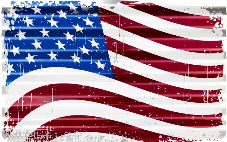 US Flag Corrugated Large Sign