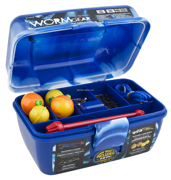 Worm Gear 88 Piece Loaded Blue Tackle Box