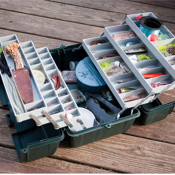 best fishing storage boxes Ghosthorn Waterproof Tackle Box Trays Organizer Lure 3600*3 sturdy latches Sinker Storage Box 4 compartment