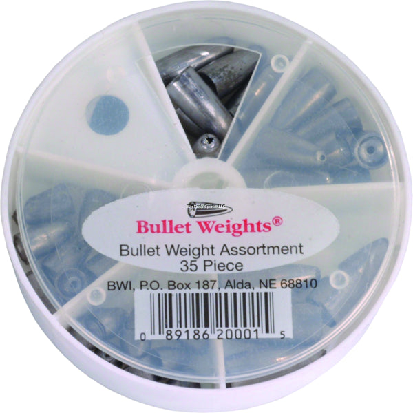 Bullet Weight Sinker Assortment Skillet -  35 pieces