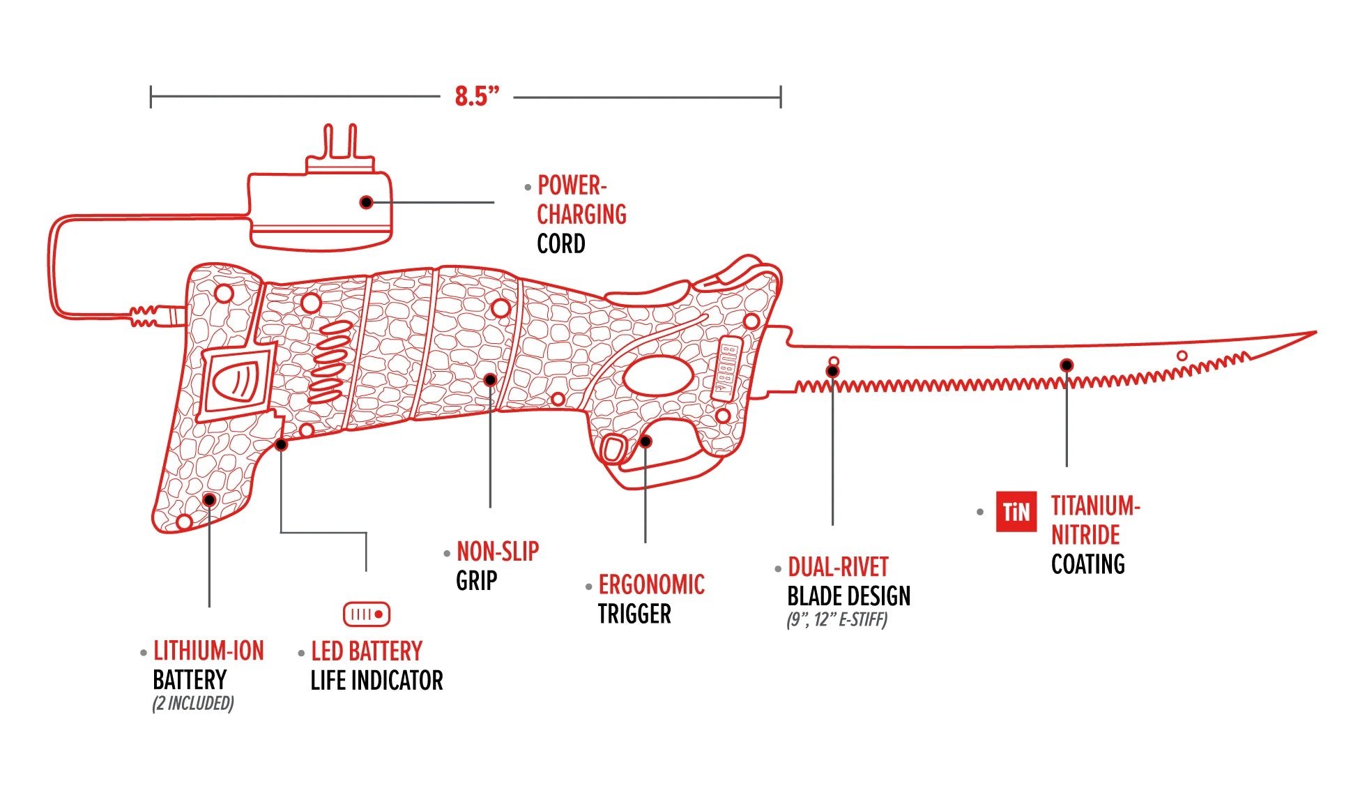 Bubba Blade Lithium Ion Electric Fillet Knife Set 4-Blades