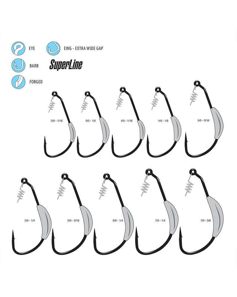 Gamakatsu Superline Weighted Spring Lock Hook 4pk