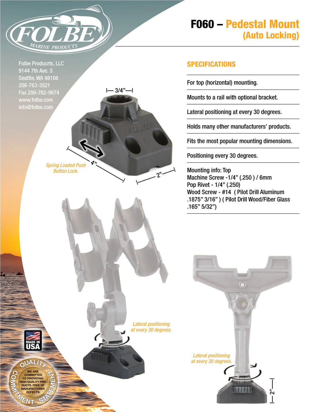 Folbe Advantage Pedestal Black Mount