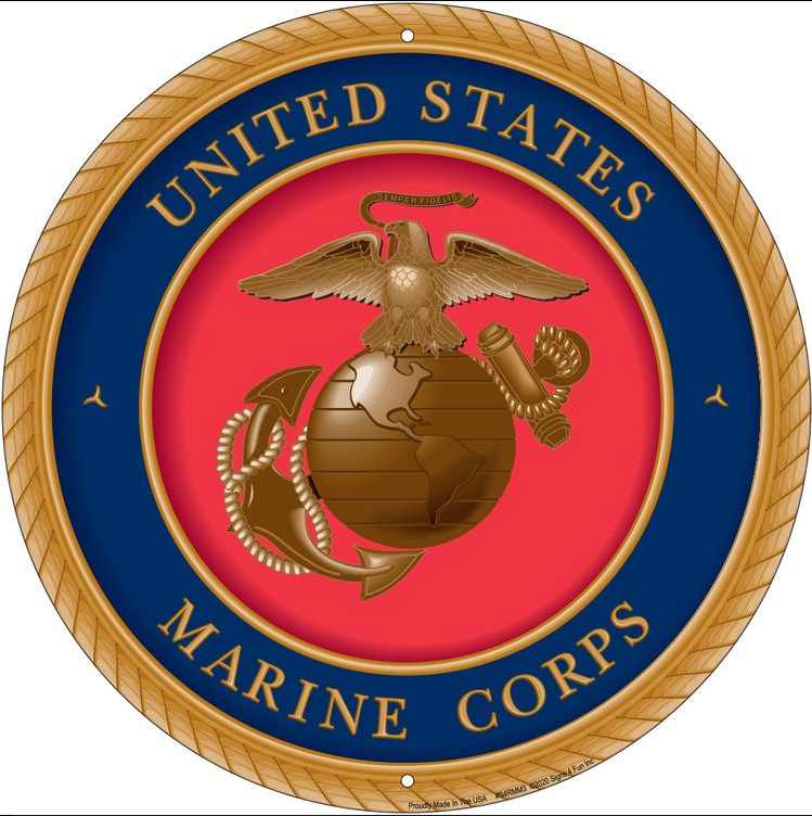 Marines Eagle Globe 12 inch Round Sign