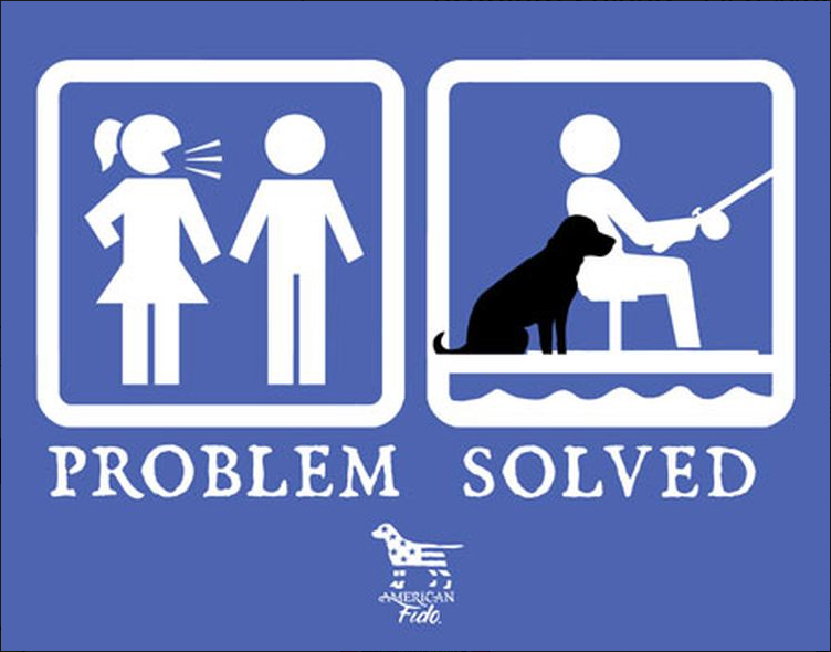 Problem Solved - Fish Metal Sign
