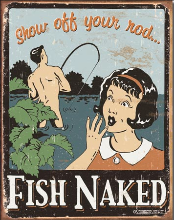 Fish Naked Metal Tin Sign