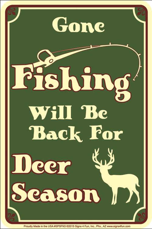 Gone Fishing Small Parking Sign
