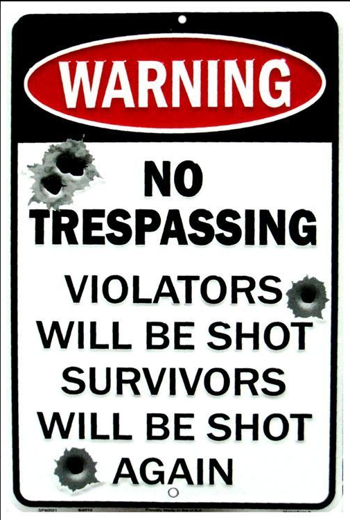 No Trespassing Bullets Small Parking Sign