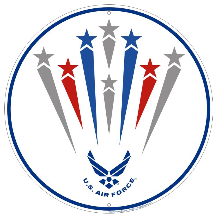 Air Force Stars 12 inch Round Sign