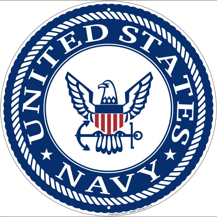 Navy Emblem 12 inch Round Sign