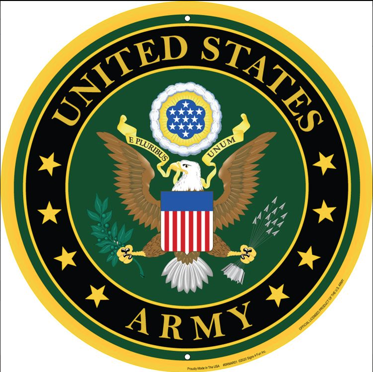 Army Emblem 12 inch Round Sign